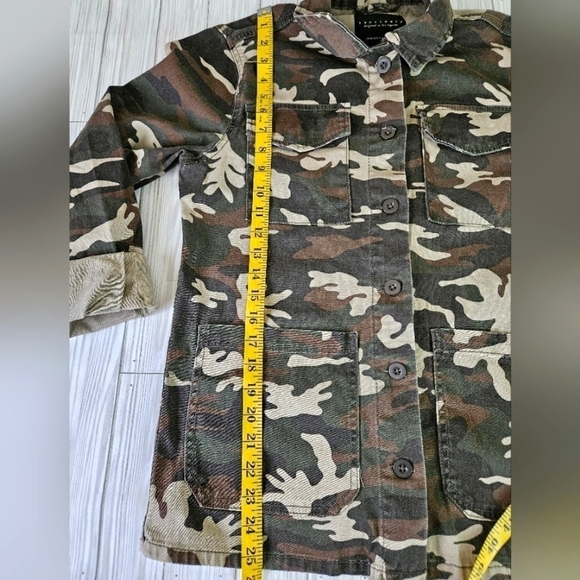 Anthropologie Sanctuary Safari Utility Jacket in Green Camo Size Small - Picture 10 of 12